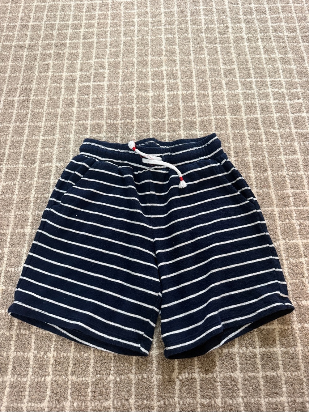 Cat & Jack Navy and White Striped Terry Shorts